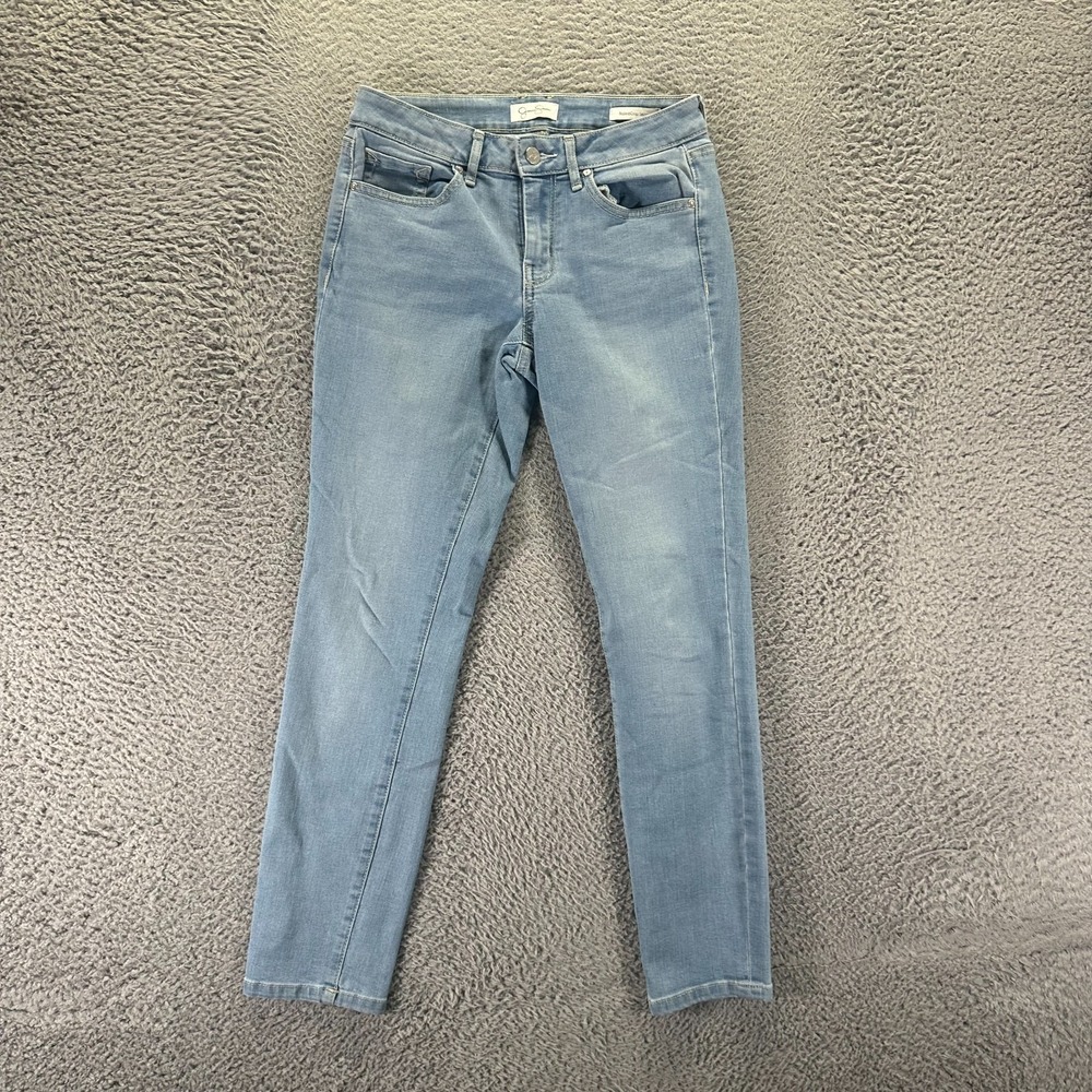 Jessica Simpson Rolled Jeans Womens 4 Blue Cotton Denim Cropped Skinny Stretch
